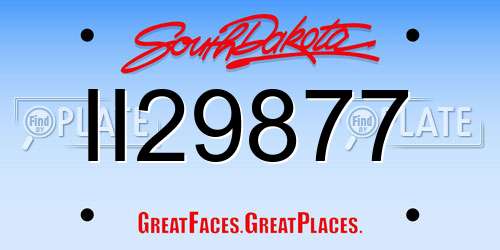 II29877 South Dakota License Plate