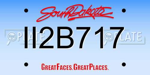 II2B717 South Dakota License Plate