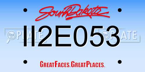 II2E053 South Dakota License Plate