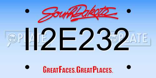 II2E232 South Dakota License Plate