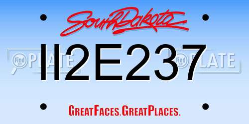 II2E237 South Dakota License Plate