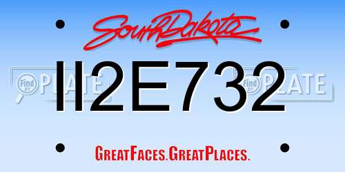 II2E732 South Dakota License Plate