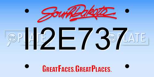II2E737 South Dakota License Plate