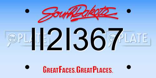 II2I367 South Dakota License Plate