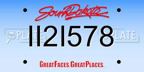 II2I578 South Dakota License Plate