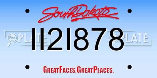 II2I878 South Dakota License Plate