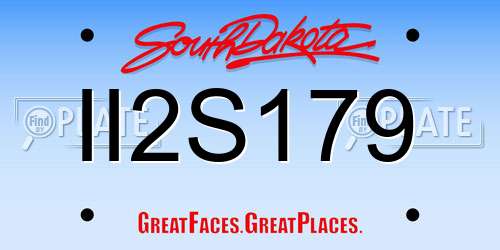 II2S179 South Dakota License Plate