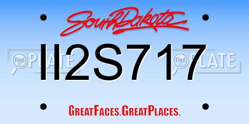 II2S717 South Dakota License Plate