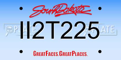 II2T225 South Dakota License Plate