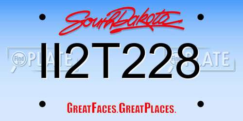 II2T228 South Dakota License Plate