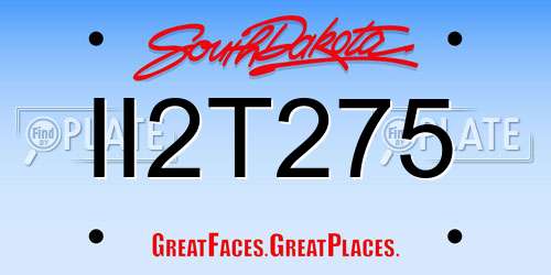 II2T275 South Dakota License Plate