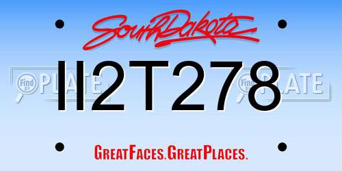 II2T278 South Dakota License Plate