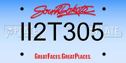 II2T305 South Dakota License Plate