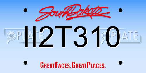 II2T310 South Dakota License Plate