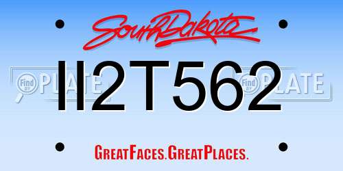 II2T562 South Dakota License Plate