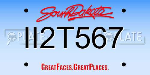 II2T567 South Dakota License Plate