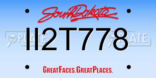 II2T778 South Dakota License Plate