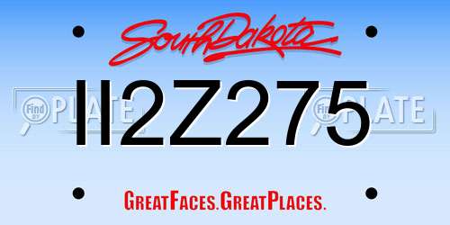 II2Z275 South Dakota License Plate