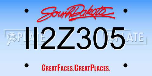 II2Z305 South Dakota License Plate