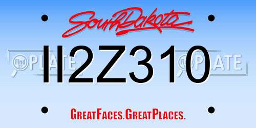 II2Z310 South Dakota License Plate