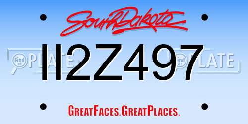 II2Z497 South Dakota License Plate