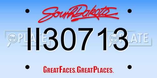 II30713 South Dakota License Plate