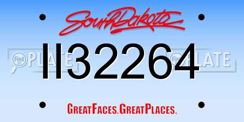 II32264 South Dakota License Plate