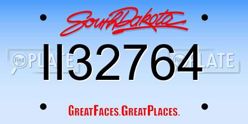 II32764 South Dakota License Plate