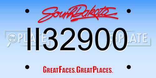 II32900 South Dakota License Plate