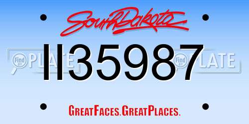 II35987 South Dakota License Plate