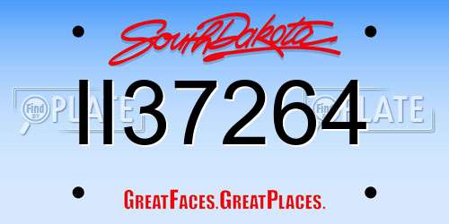 II37264 South Dakota License Plate