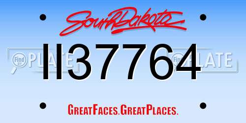 II37764 South Dakota License Plate