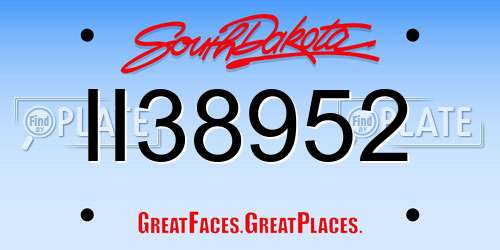 II38952 South Dakota License Plate