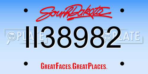II38982 South Dakota License Plate