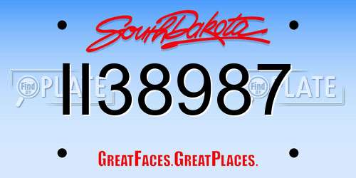 II38987 South Dakota License Plate