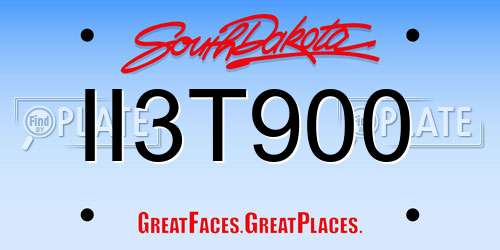 II3T900 South Dakota License Plate