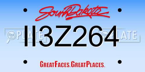 II3Z264 South Dakota License Plate
