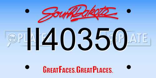 II40350 South Dakota License Plate