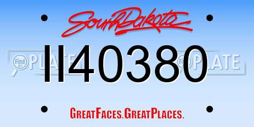 II40380 South Dakota License Plate