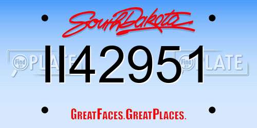 II42951 South Dakota License Plate
