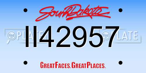 II42957 South Dakota License Plate