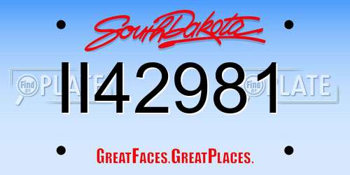 II42981 South Dakota License Plate