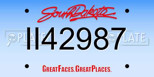 II42987 South Dakota License Plate