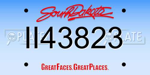 II43823 South Dakota License Plate
