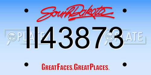 II43873 South Dakota License Plate