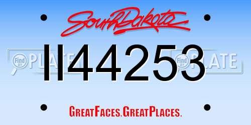 II44253 South Dakota License Plate