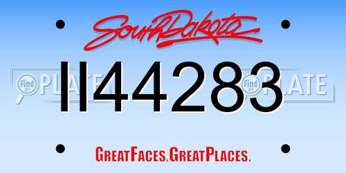 II44283 South Dakota License Plate