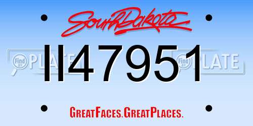 II47951 South Dakota License Plate