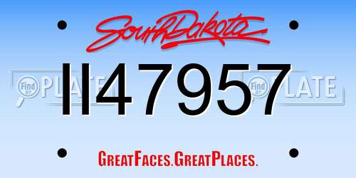 II47957 South Dakota License Plate