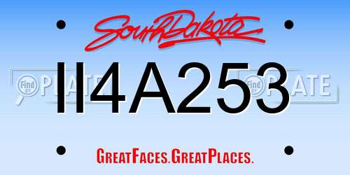 II4A253 South Dakota License Plate